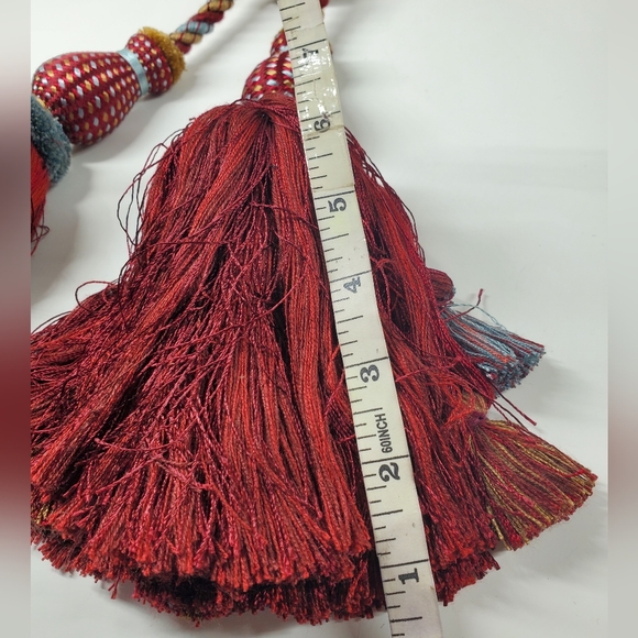 Brunschwig & Fils Vintage Burgundy Tieback Curtain Drape Holder 1pc - Picture 4 of 5